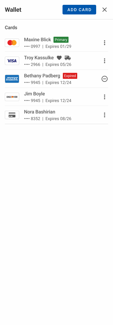 Final wallet redesign — Manage Wallet side sheet